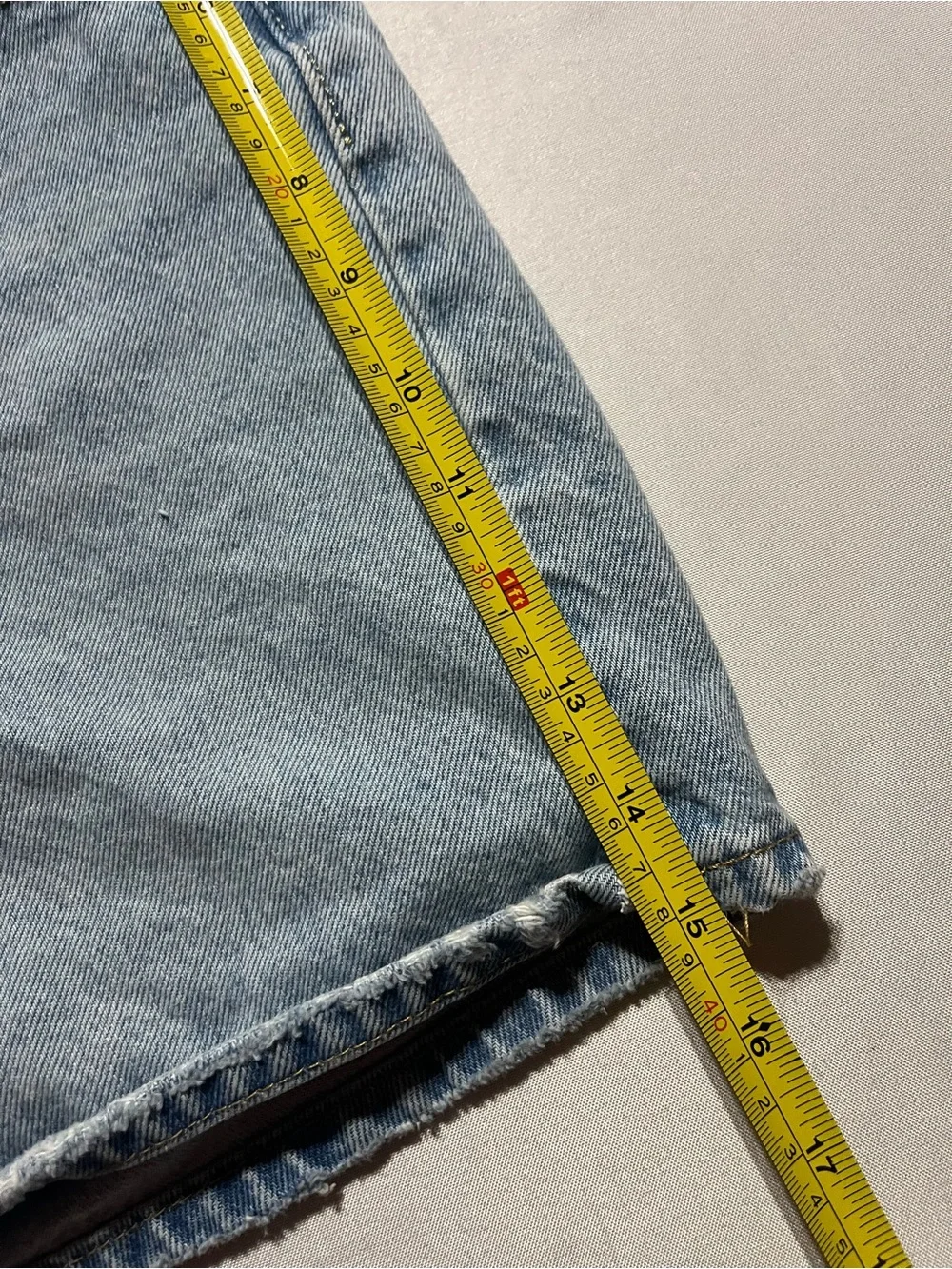 Levi's 501 Womens W26 Light Blue High Rose Button Closure Denim Long Jean Shorts